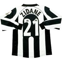 1997-98 Juventus Centenary Home L/S Shirt Zidane #21 (Excellent) L