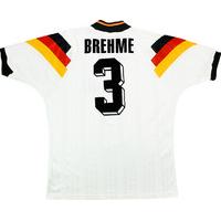 1993 Germany Match Issue North American Tour Home Shirt Brehme #3