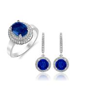 £19.99 instead of £399 for a blue simulated sapphire ring and earring set from GameChanger Associates - save 95%