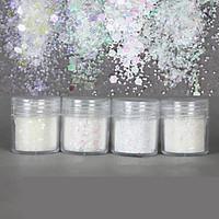 1Box 10ml Glitter Powder Sheets Tips Colorful White Ultra-thin 1mm Mixed Hexagon Powder Nail Art Decoration