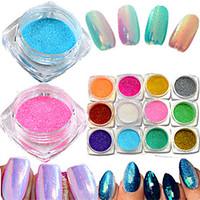 1bottle hot fashion colorful nail art glitter mermaid powder decoratio ...