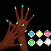 1box nail glitter luminous nail polish high brightness powder fluoresc ...