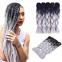 1B/Gray Ombre Jumbo Braid Hair Extension Kanekalon Fiber for Twist Braiding Hair 500g/pack