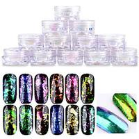 1box Manicure Brocade Chameleon Powder Transparent Specular Color Fireworks Stars Glitter Powder Plating Mirror