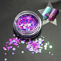 1bottle fashion romantic color round slice decoration nail art glitter ...