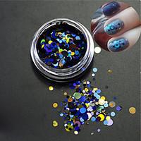 1Bottle Nail Art Mixed Size Colorful Fashion Round Slice Laser Glitter Paillette Slice Nail Art Decoration P5