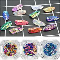 1bottle New Fashion Charming Rainbow Color Sequins Nail Art Glitter Horse Eye Paillette Shining Thin Slice DIY Graceful Decoration Flakes MB01-13