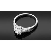 1ct Zirconia and Diamond Ring