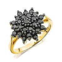 1ct Black Diamond Cluster Ring