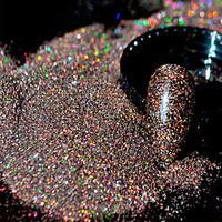 1g Holographic Nail Glitter Powder Dark Brown Coffee AB Nail Art DIY UV Shiny Glitter Dust Pigment