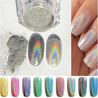 1g/Box Colorful New Rainbow Shinning Mirror Nail Glitter Powder Perfect Holographic Nails Dust Laser Holo Nails Pigment