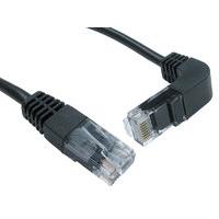 1mtr CAT 5 E UTP Straight to Right Angled UP Black