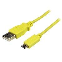 1m yellow mobile charge sync usb to slim micro usb cable for smartphon ...