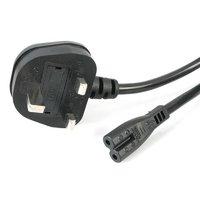 1m Laptop Power Cord 2 Slot For Uk - Bs-1363 To C7 Power Cable Lead