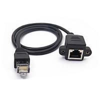 1M 3.2FT RJ45 Male to Famale Screw Panel Mount Ethernet LAN Network Extension Cable Free Shipping