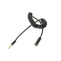 1m 33ft 35mm male to female mf plug jack stereo headphone audio coiled ...