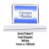 1mm Hemline Round Hat Elastic White