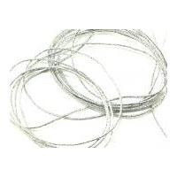 1mm round lurex metallic elastic cord silver