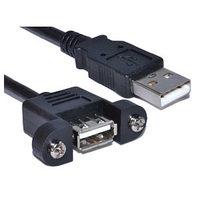 1m panel mount usb cable a male to female