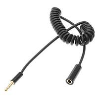 1m 33ft 35mm male to female mf plug jack stereo headphone audio coiled ...