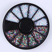 1mm Mixed Color Nail Art Rhinestones Glitters Tips Decoration Manicure Wheel