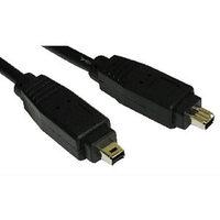 1m 6 pin m 4 pin m firewire 400 black cable