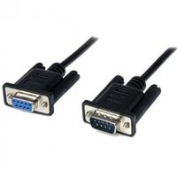 1m black db9 rs232 serial null modem cable fm