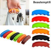 1PCS Multi-function Silicone Shopping Bag Grip Handle Carrier Grocery Holder with Keychain Hole(Random Color