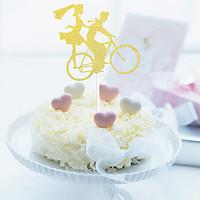 1Pcs/set Romantic Bicycle Decorate A Cake Flag Cake Inserted Card Card For Decoration The Bride And Groom