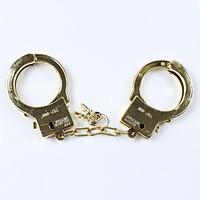 1pc electroplating golden handcuffs for halloween costume party props