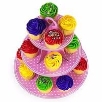 1Pcs Baby Birthday Party Three Layer Paper Cupcake Cake Stand Dessert Candy Stand Party Decoration