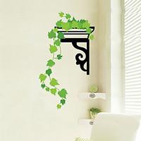 1PCS Colorful Green Leaf Pendulous Wall Sticker