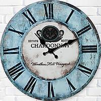 1PC Archaize Clock Fashion Color Round Digital Wall Clock The Sitting Room The Clock Retro horologe (Pattern is Random)