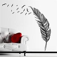 1Pcs Flying Feather Living Room Wall Sticker Home Decor Parede Home Decoration Wallpaper Wall Sticker Living Room Decor