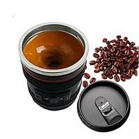 1Pcs Emulation Camera Lens Stainless Steel Inner Kitchen Dining Bar Home Office Milk Tea Coffee Self Stirring Mug Lid Style Random