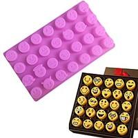 1Pcs 28 Grid Funny Emoji Expression Mold Cute Silicone Cake Molds For Cake Chocolates Candy Ice Baking Tools