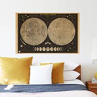 1Pcs 7248Cm Vintage Poster Globe World Map Moon Lunar Poster Map Wall Sticker Wallpaper Art Posters Vintage Retro Paper