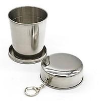 1Pcs Stainless Steel Camping Folding Cup Traveling Outdoor Camping Hiking Sports Mug Portable Collapsible Cup Bottel
