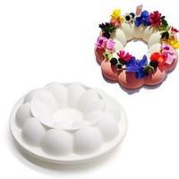 1PCS Flower Ring Shape Silicone Cake Molds Twinkie Bar Muffin Mousse Brownie Roll Dessert Bakeware Cakes Pan Tray Moldm-34