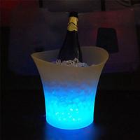 1Pcs 5L Waterproof Plastic Led Ice Bucket Have 7Color Changing Champagne Beer Bucket Bars Night Party