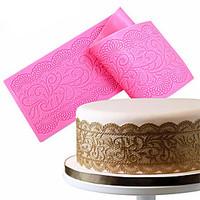 1Pcs Flower Silicone Lace Impression Mold Cake Decor Bake Emboss Mat Mould Craft Random Color