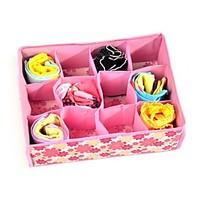 1Pcs 12 Grid Bag Non-Woven Fabric Folding Case Storage Box For Bra Socks Underwear Organizer For Cloth Print Storage