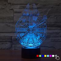 1Pcs 7Color Change 3D Night Light Led Lamp Millennium Falcon Led Lighting Home Decor Table Lamp Nightlight For Kid