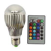 1pcs 9w e27 led globe bulbs rgb dimmable remote controlled multiple co ...