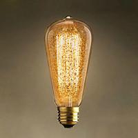 1pcs 60w st64 golden snowflake e27 vintage edison bulbs incandescent b ...