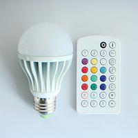 1pcs SchöneColors E26/E27 9W 550LM A60 Dimmable/Music-Controlled/Remote-Controlled/Decorative RGB LED Globe Bulb