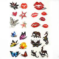 1PC 3D Temporary Tattoo Stickers Sexy Body Art Waterproof Luminous Tattoos for Girls and Man 2111cm (Assorted Pattern)