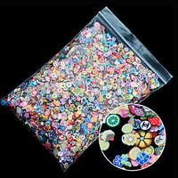 1pack Polymer Clay 3d Nail Art Mix Flowers Feather Fruit Fimo Nail Stickers Decorations