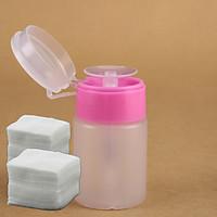 1PC Pink Pump Dispenser Bottle for Nail Polish Liquid Remover 200PCS Nail Art Remover Cotton Nail Art Tools Files Set