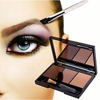 1Pcs New Professional Kit 3 Color Eyebrow Powder Shadow Palette Enhancer With Ended Brushes